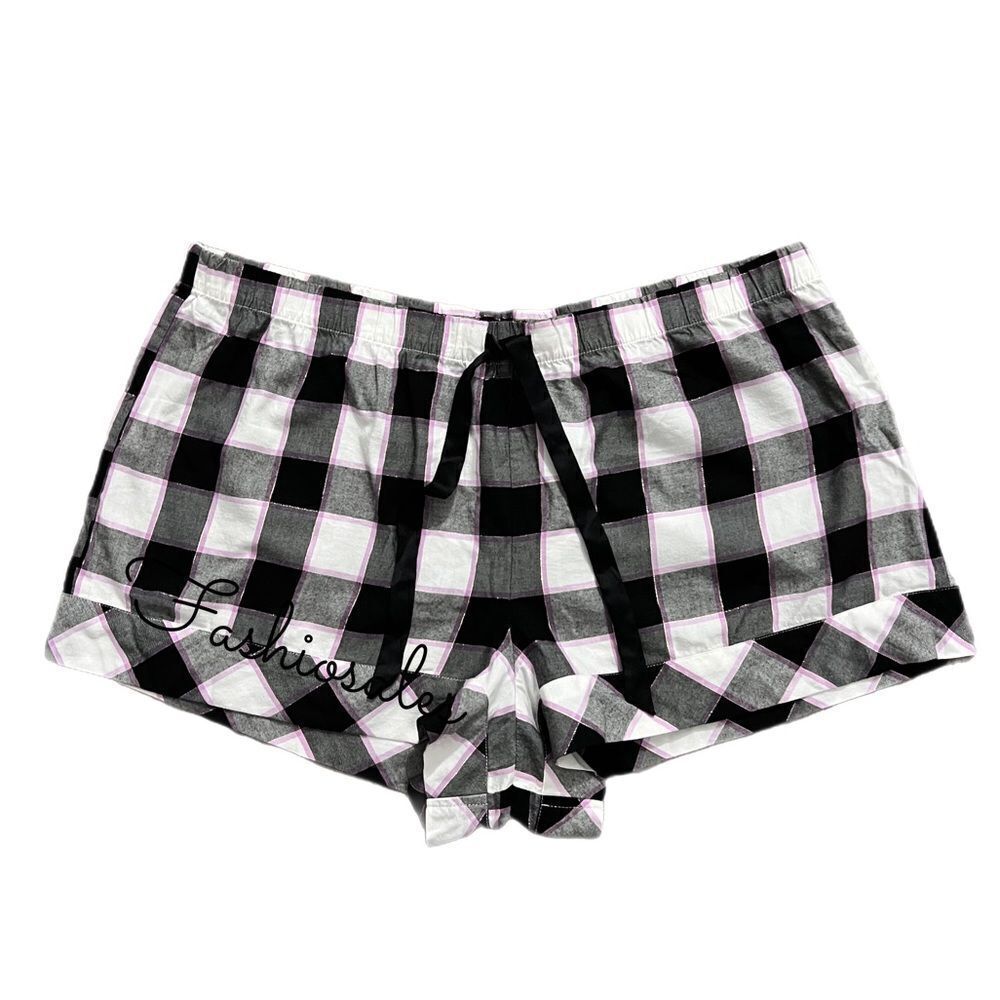 Victoria’s Secret Flannel plaid pajama shorts drawstring waist XXL